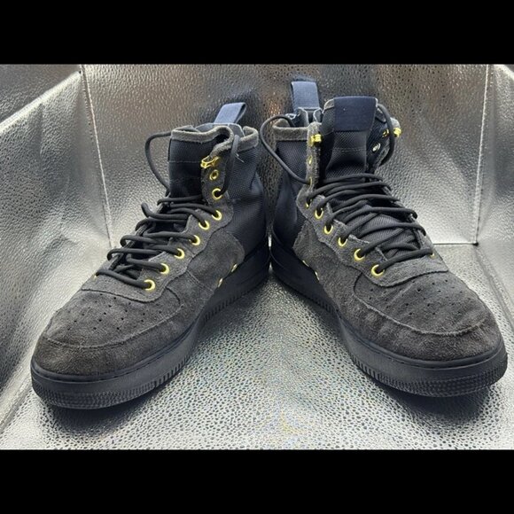 Size 11 - Nike SF Air Force 1 Mid 'Obsidian' Navy Blue/Gold Mens 917753-400 - Picture 5 of 13